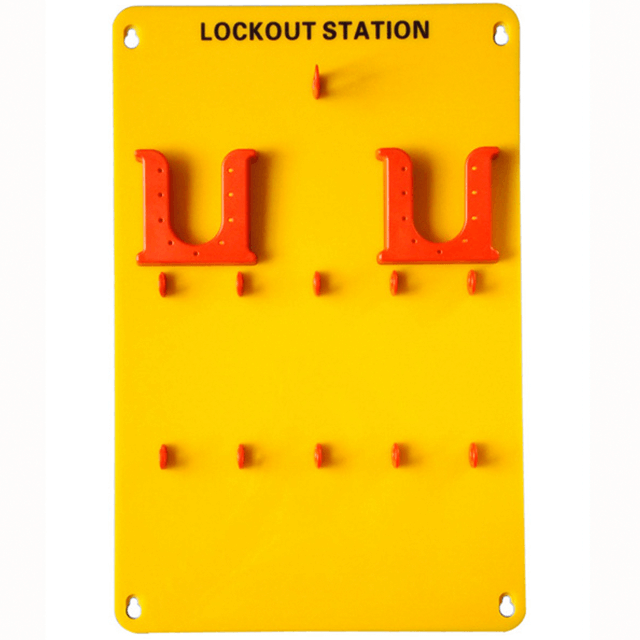 Station d'étiquette de verrouillage de sécurité portable jaune 10 Cadlocks